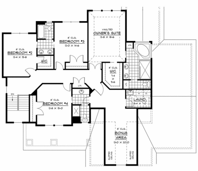 Second Floor Plan for House Plan #285053