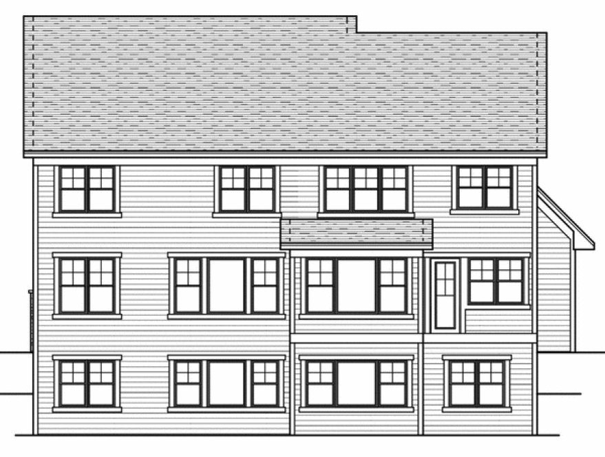 Rear Elevation for House Plan #280253