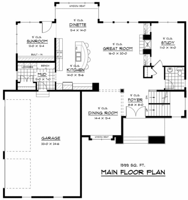 Main Floor Plan for House Plan #280253