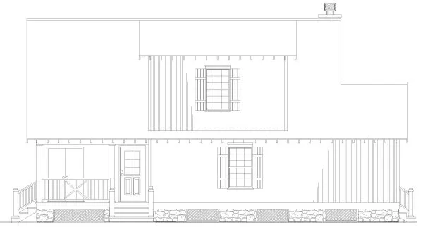 Rear Elevation for House Plan #310911