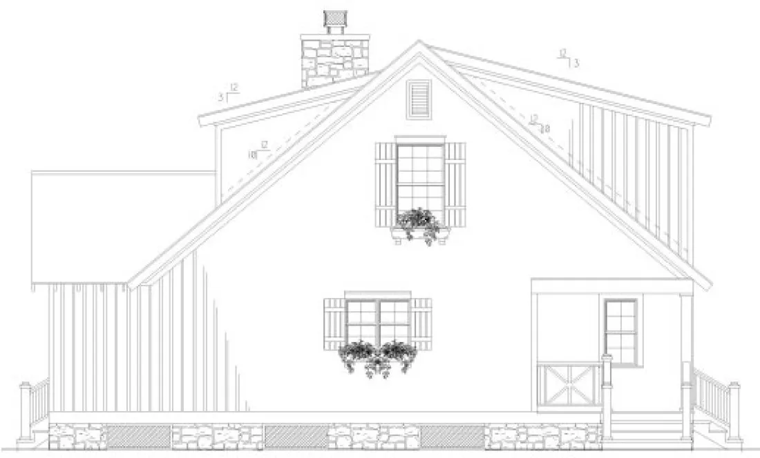 Right Elevation for House Plan #310911