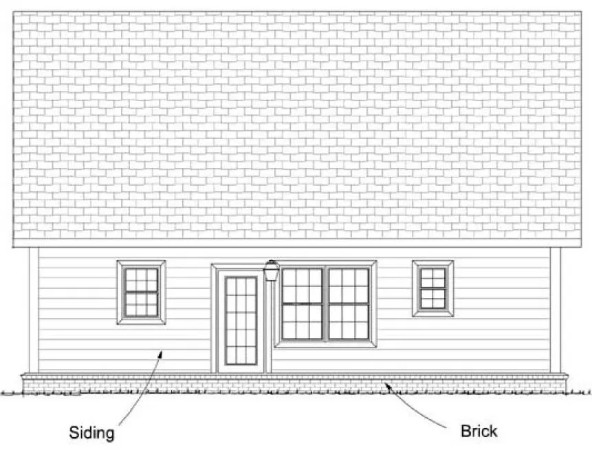 Rear Elevation for House Plan #247171