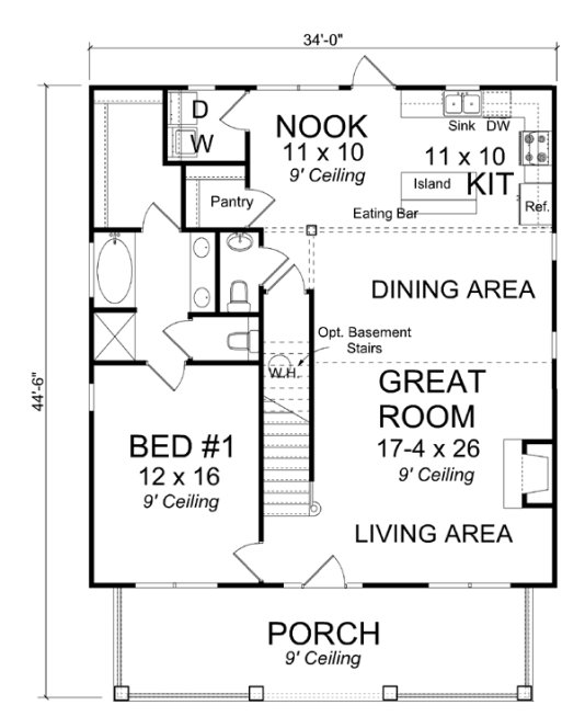 Main Floor Plan for House Plan #247171