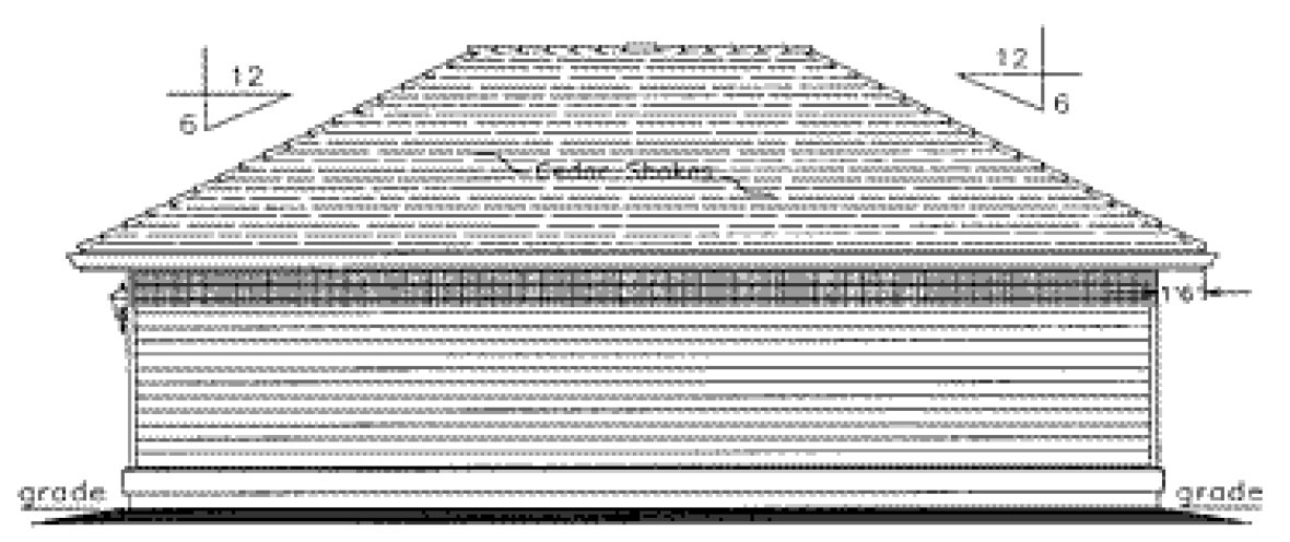 Rear Elevation for House Plan #134729