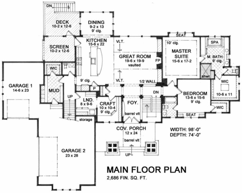 Main Floor Plan for House Plan #284354