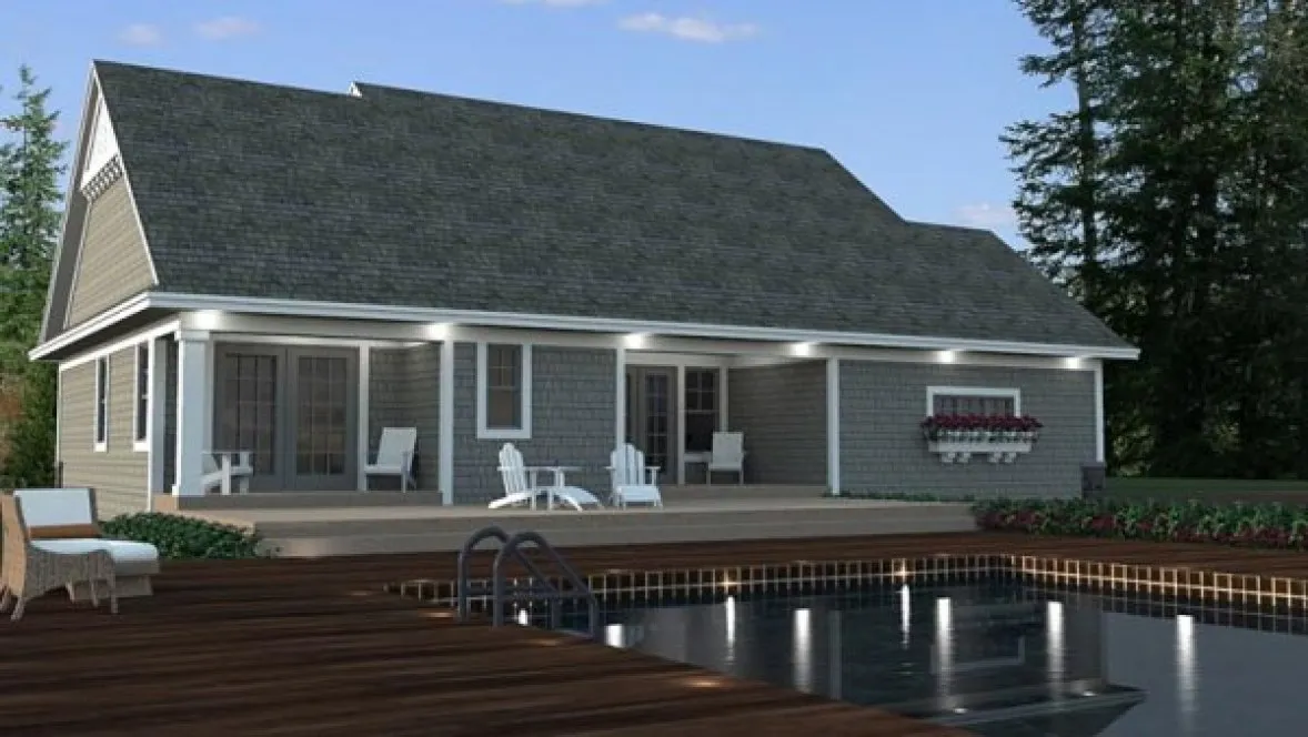 Rear Elevation for House Plan #286681