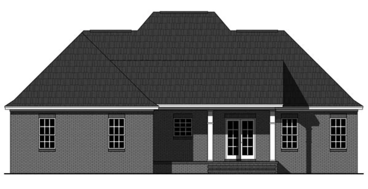Rear Elevation for House Plan #211461