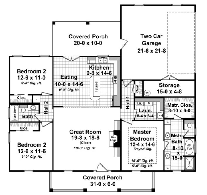 Main Floor Plan for House Plan #211461