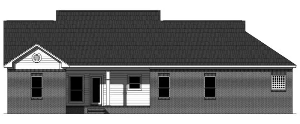Rear Elevation for House Plan #211624