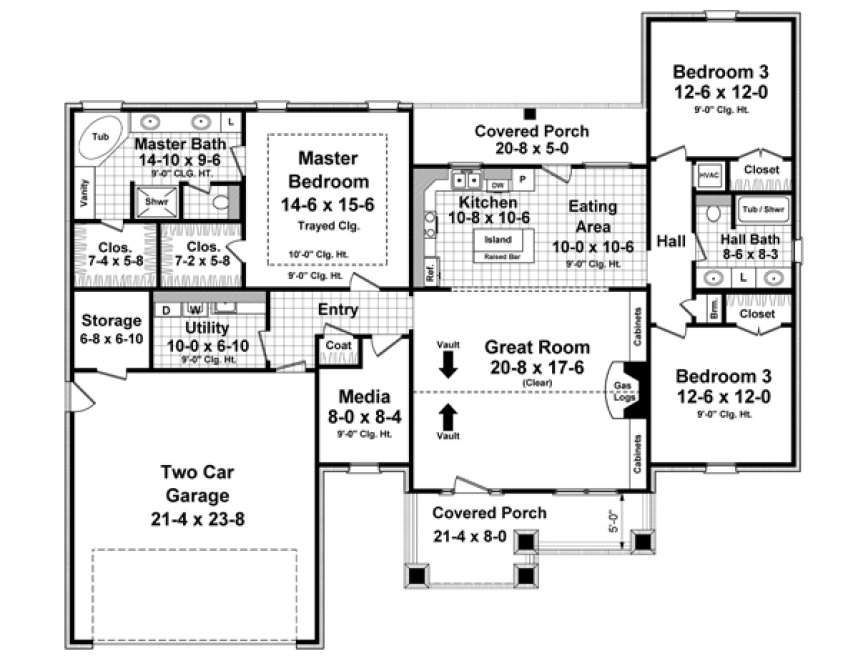 Main Floor Plan for House Plan #213581