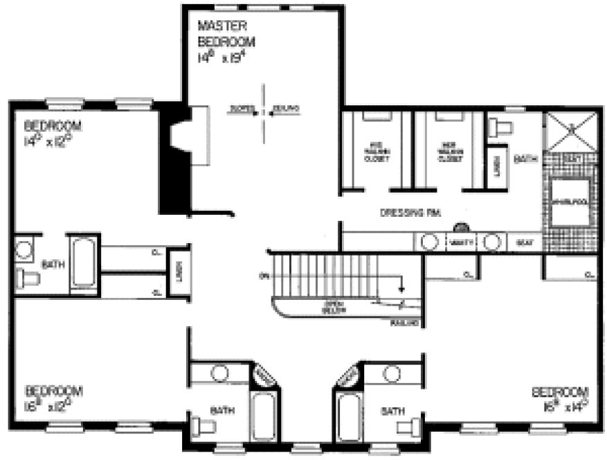 Second Floor Plan for House Plan #523115