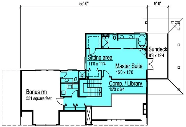 Second Floor Plan for House Plan #573682