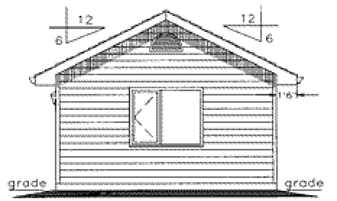 Rear Elevation for House Plan #135729