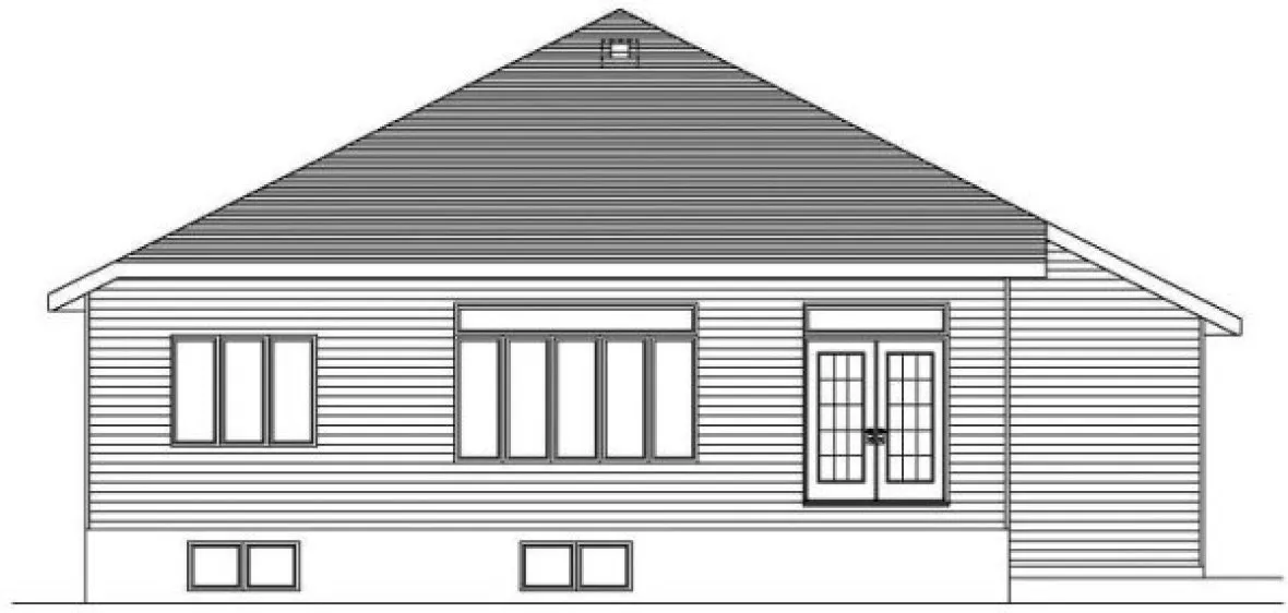 Rear Elevation for House Plan #425131