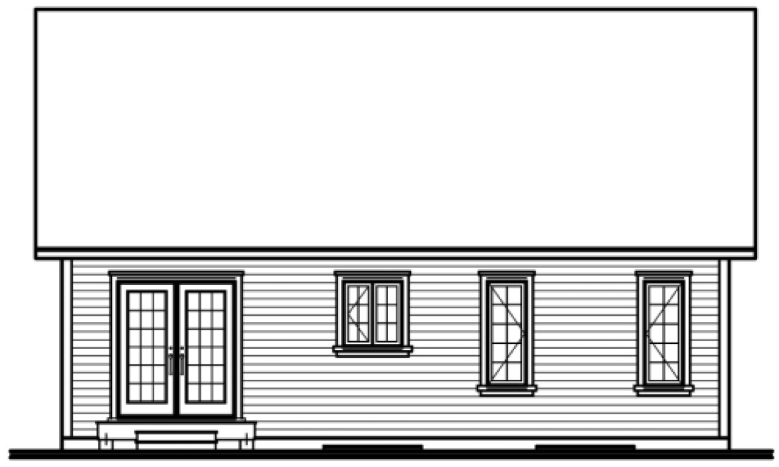 Rear Elevation for House Plan #141512