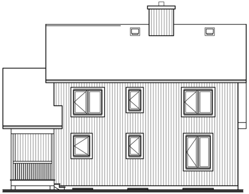 Rear Elevation for House Plan #142452
