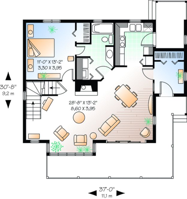Main Floor Plan for House Plan #142452