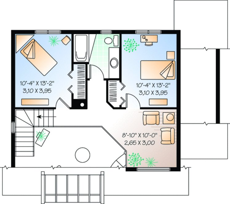 Second Floor Plan for House Plan #142452