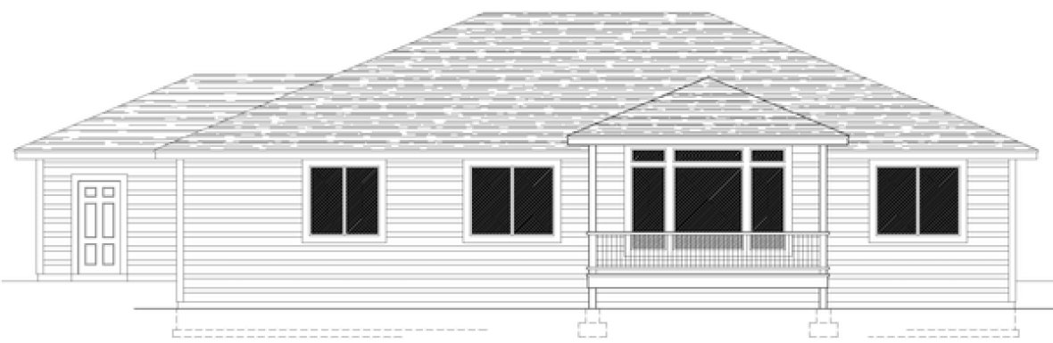 Rear Elevation for House Plan #802912