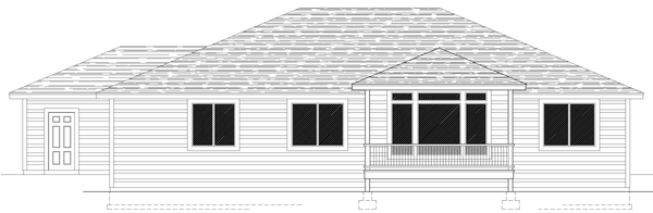 Rear Elevation for House Plan #802912