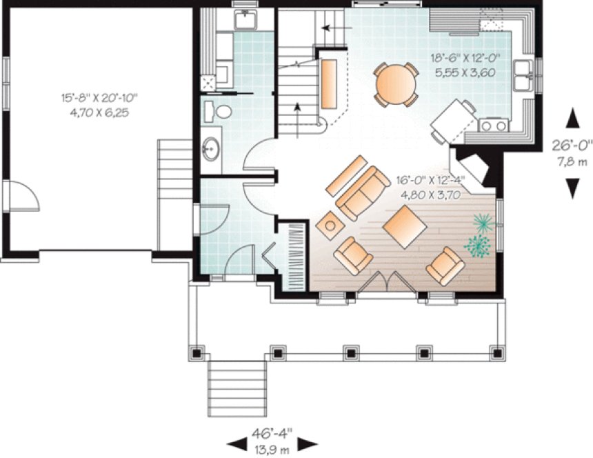 Main Floor Plan for House Plan #142231