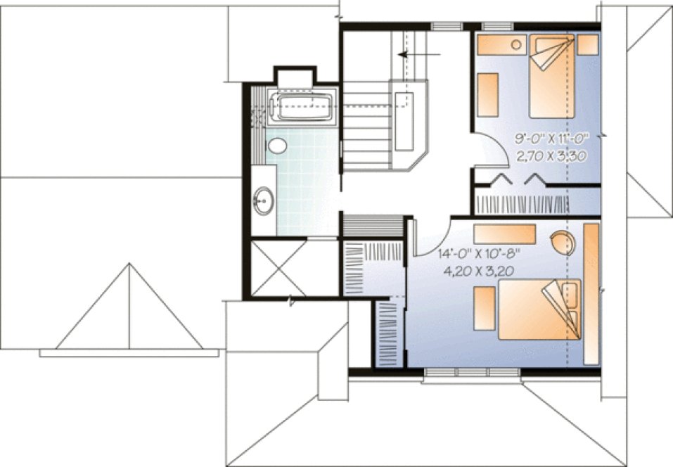 Second Floor Plan for House Plan #142231