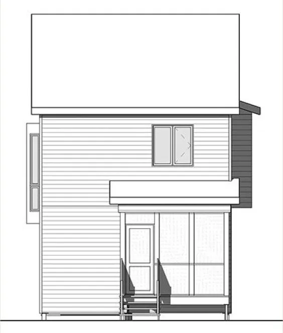 Rear Elevation for House Plan #140071