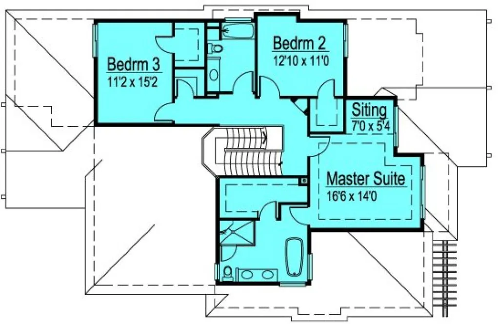 Second Floor Plan for House Plan #579042