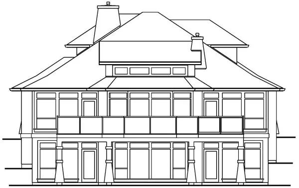 Rear Elevation for House Plan #573882