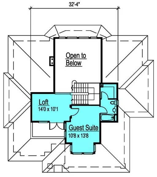 Second Floor Plan for House Plan #573882