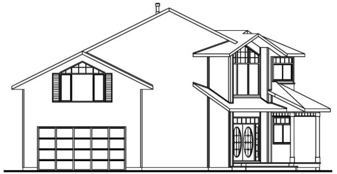 Rear Elevation for House Plan #572323