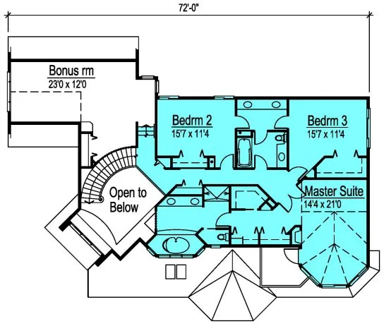 Second Floor Plan for House Plan #572323