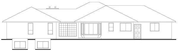Rear Elevation for House Plan #575082