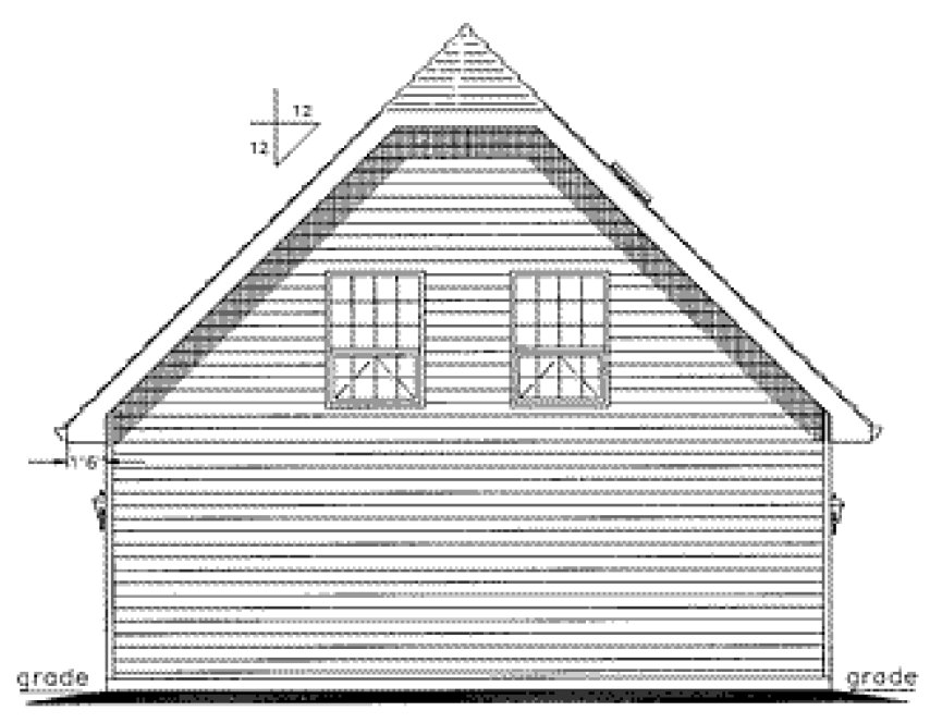 Rear Elevation for House Plan #137729