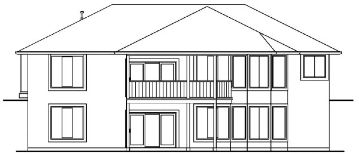 Rear Elevation for House Plan #576671