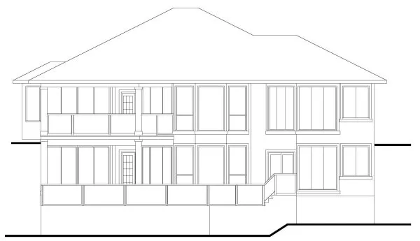 Rear Elevation for House Plan #576573