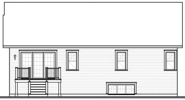 Rear Elevation for House Plan #147303