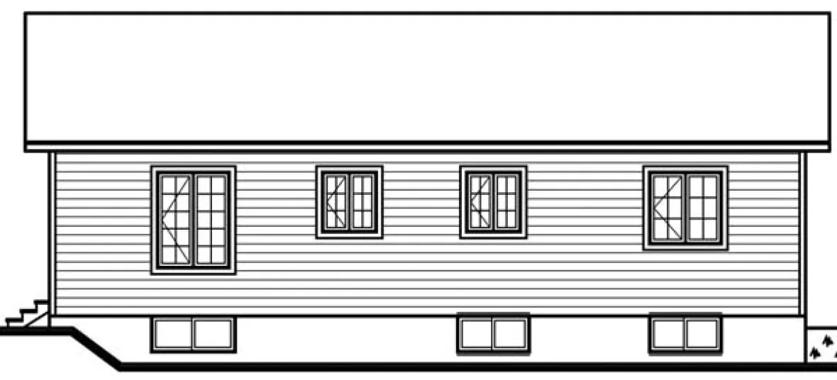 Rear Elevation for House Plan #141501