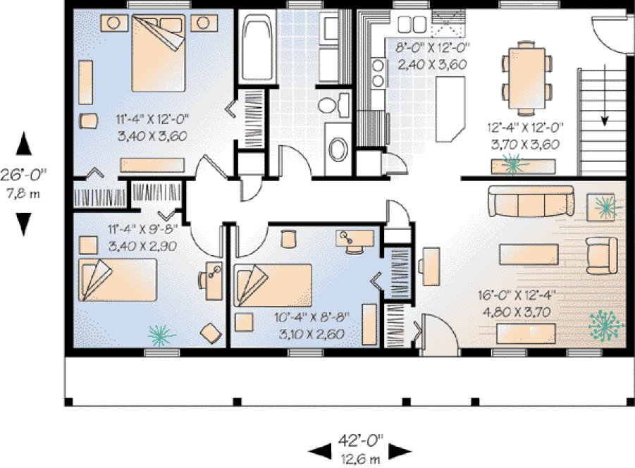 Main Floor Plan for House Plan #141501