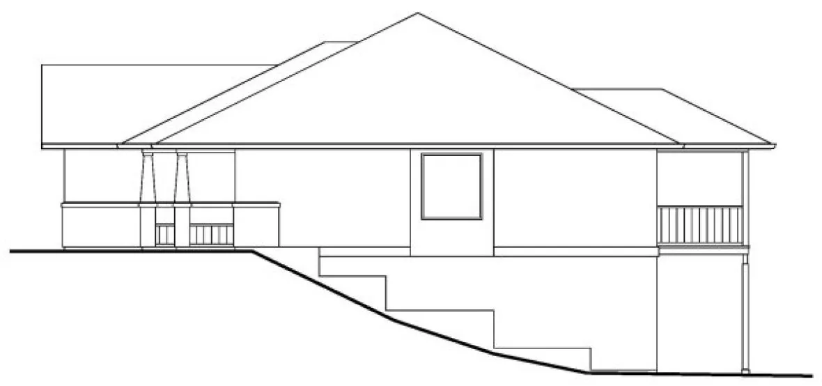 Rear Elevation for House Plan #571052