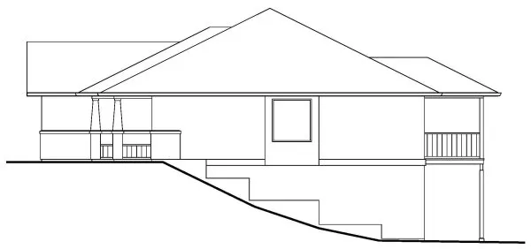 Rear Elevation for House Plan #571052
