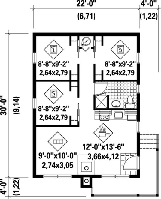 Main Floor Plan for House Plan #170660