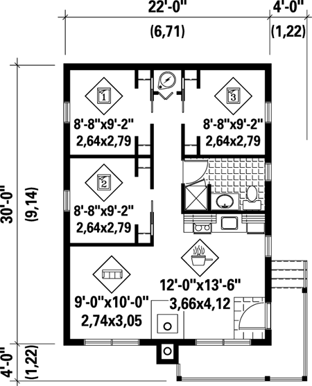 Main Floor Plan for House Plan #170660