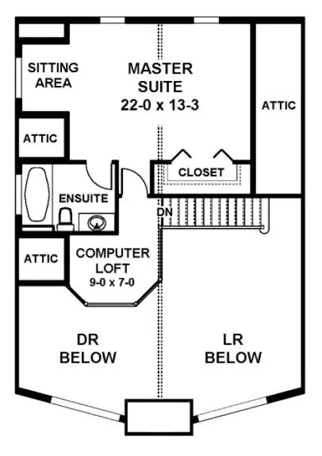 Second Floor Plan for House Plan #207003