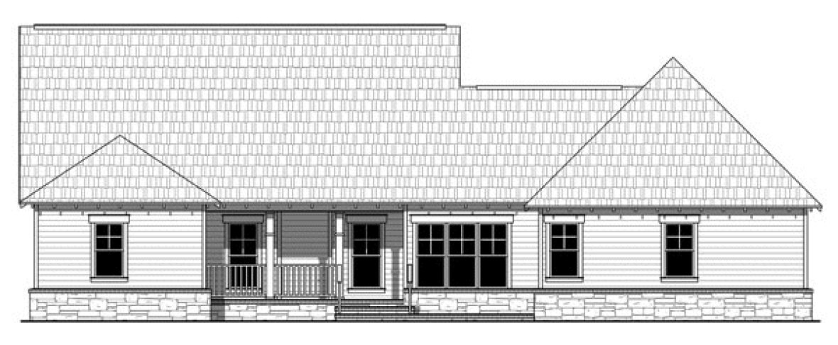 Rear Elevation for House Plan #219912