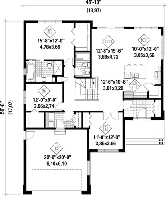 Main Floor Plan for House Plan #178851