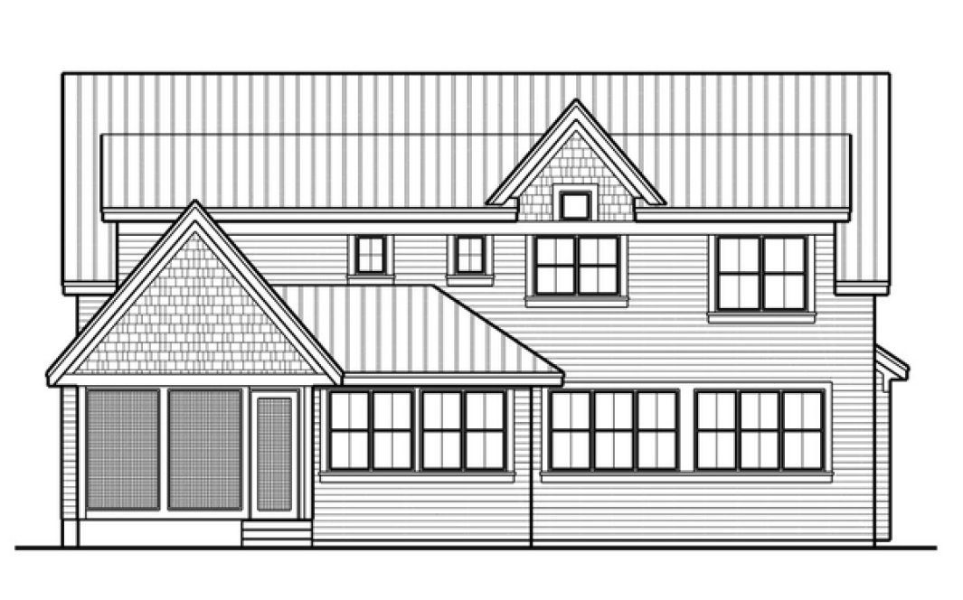 Rear Elevation for House Plan #283553