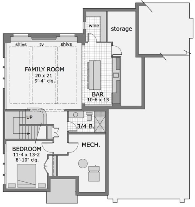 Basement Plan for House Plan #283553