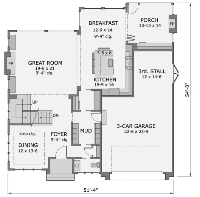 Main Floor Plan for House Plan #283553