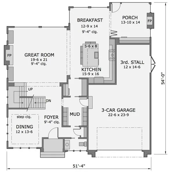 Main Floor Plan for House Plan #283553